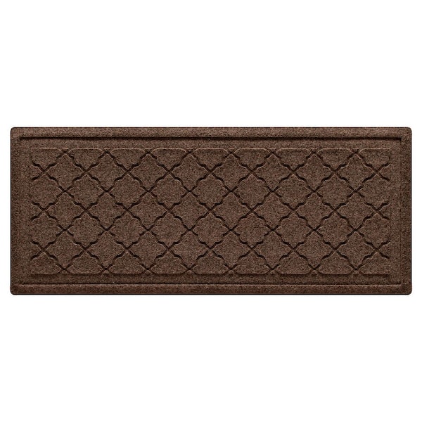 Waterhog Cordova 15 in. x 36 in. PET Polyester Indoor Outdoor Boot Tray Dark Brown