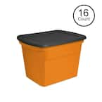 Orange 18 gallon stroage deals totes