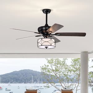Light Pro 52 in. Indoor Matte Black Modern Ceiling Fan with Dual Finish Reversible Blades for Living Room, Bedroom