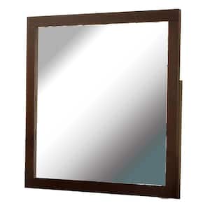 Medium Square Brown Cherry Classic Mirror (40 in. H x 40 in. W)