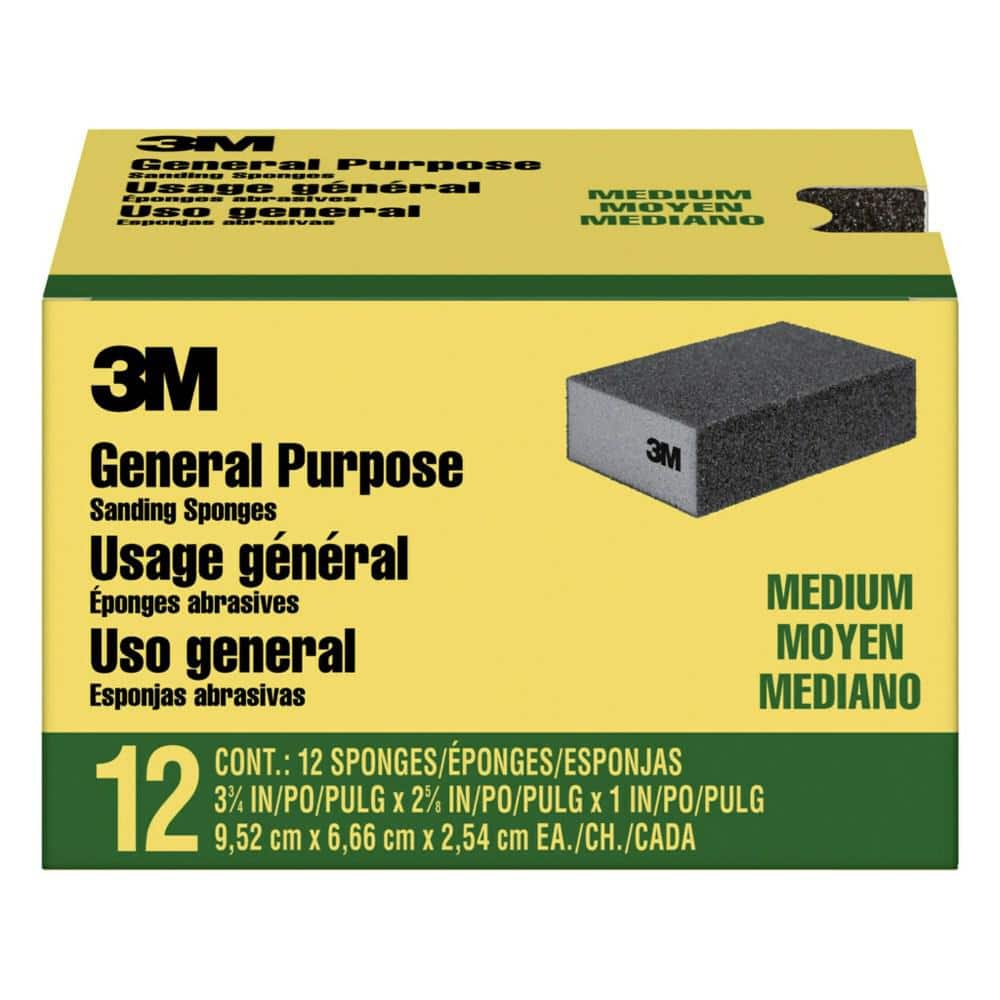 2-5/8 in. x 1 in. x 3-3/4 in. 60 Grit Sanding Sponge Medium (4 Cases of 12-