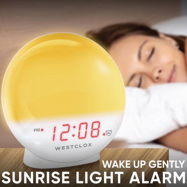 Westclox White Sunrise Alarm Clock With, Westclox Digital Alarm Clock Instructions