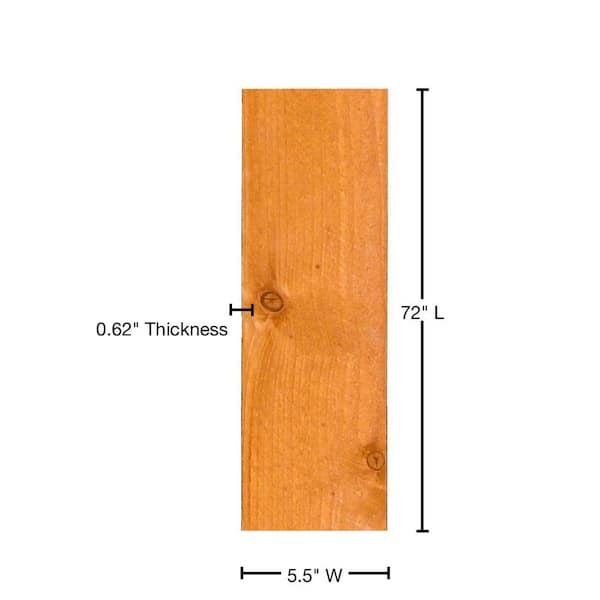 5/8 in. x 6 in. x 6 ft. Western Red Cedar Flat Top Fence Picket (16-Pack) 5/8 in. x 6 in. x 6 ft. Western Red Cedar Flat Top Fence Picket (16-Pack)