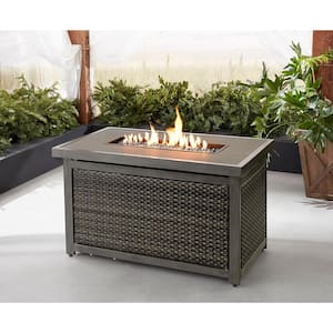 Pasadena 25 in. x 25 in. Rectangle Aluminum Gas Fire Pit Table