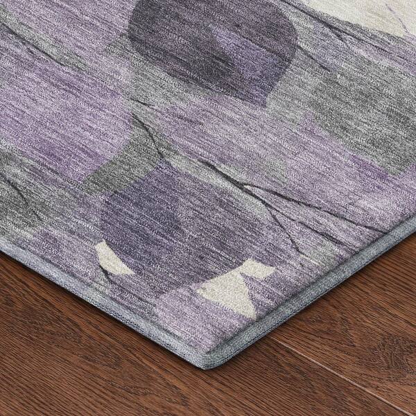 Mayfield Premium Machine Washable Abstract AMF2444 Purple 5 ft. x 7 ft. 6 in. Area Rug