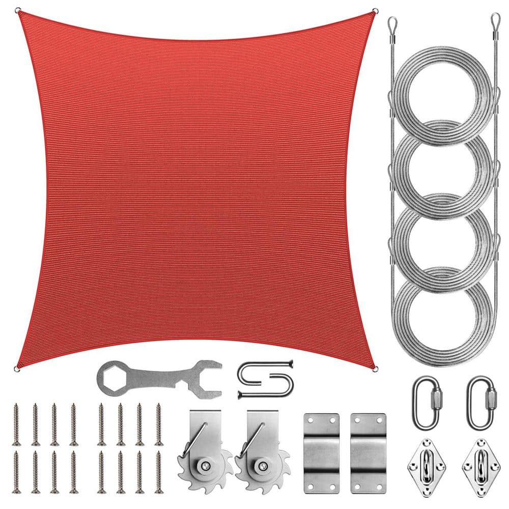 10 ft. x 10 ft. Square Sun Shade Sail with Hardware TAWAL-Red price history on PriceWatchPro