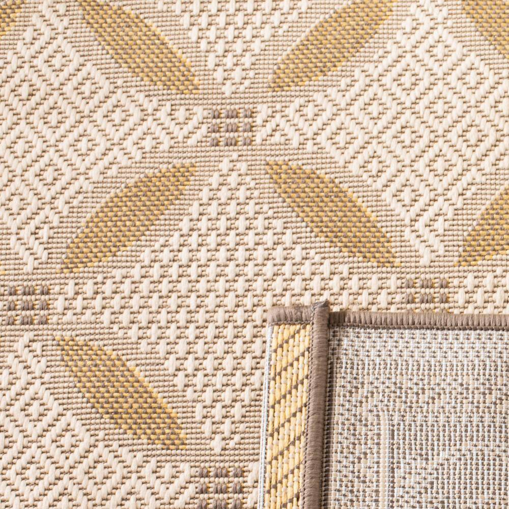 Beige and Dark Beige Synthetic 9' x 12' Rectangular Area Rug