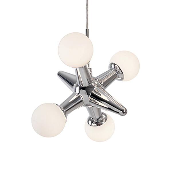 Radionic Hi Tech Kara 1-Light 40-Watt Equivalence Chrome Integrated LED Pendant