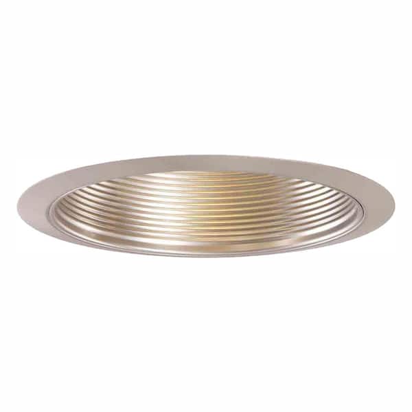 HALO 6 in. Satin Nickel Recessed Ceiling Light Metal Baffle Trim (6-Pack)