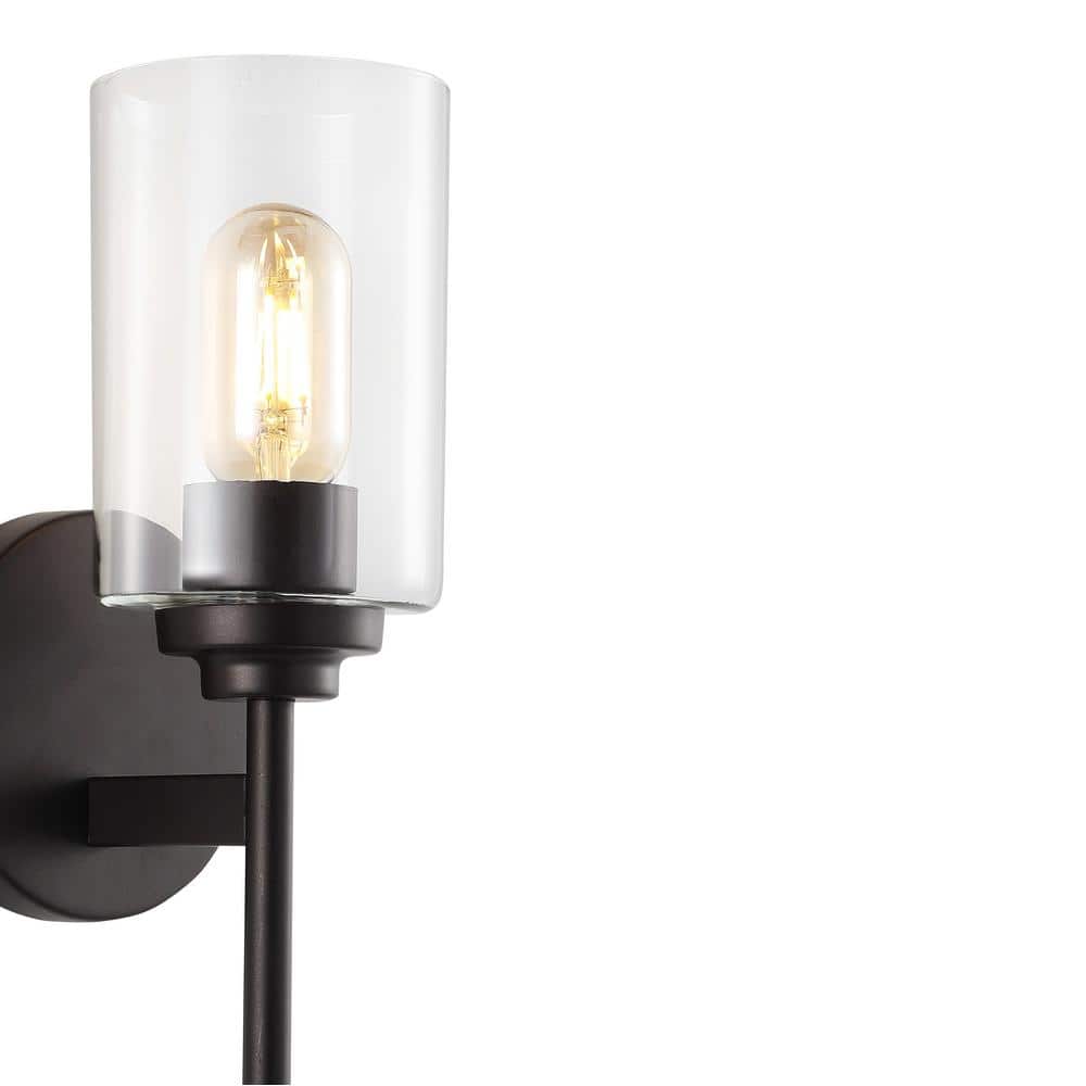 Juno 13" Oil-Rubbed Bronze LED Wall Sconce with Clear Cylinder