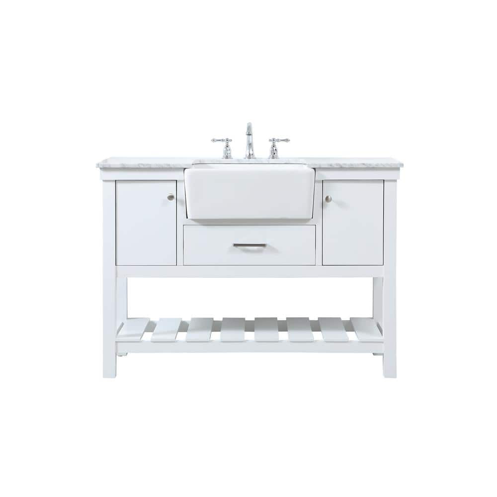 Simply Living 48 in. W x 22 in. D x 34.125 in. H Bath Vanity in White with 