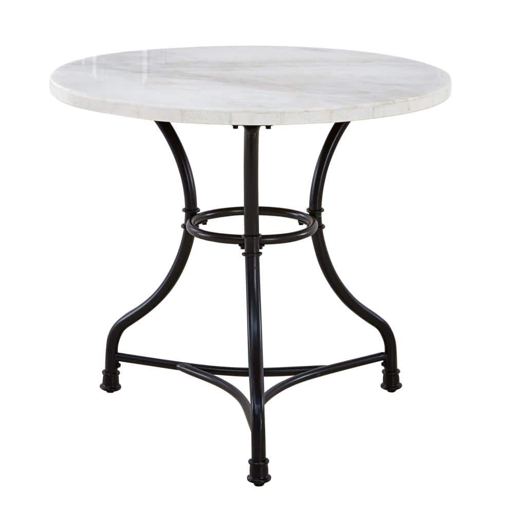 Charming Bistro Farmhouse 38" Round Marble Dining Table