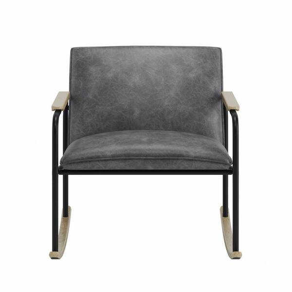 SAUDER Cottage Road Black Faux Leather Rocker