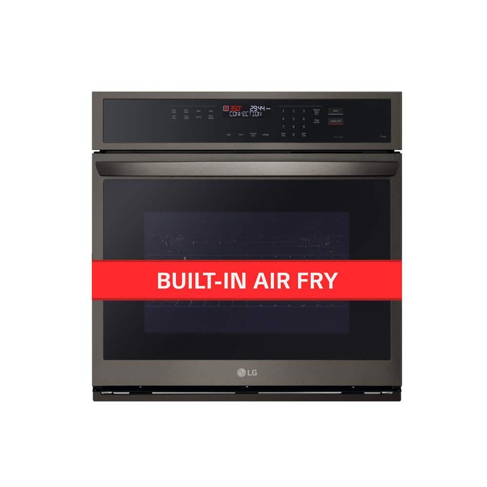 LG 4.7 cu. ft. Smart Single Electric Wall Oven with Fan Convection, Air Fry in PrintProof in Black Stainless Steel