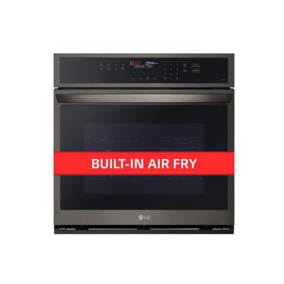 4.7 cu. ft. Smart Single Electric Wall Oven with Fan Convection, Air Fry in PrintProof in Black Stainless Steel
