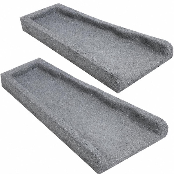 Rubber Downspout Splash Block Rain Gutter Drain Tray Gray 2 Pack