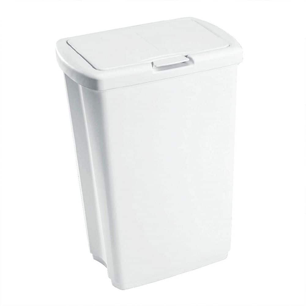  Rubbermaid Classic 13 Gallon Premium Step-On Trash Can with Lid  and Stainless-Steel Pedal, White Waste Bin for Kitchen : Everything Else