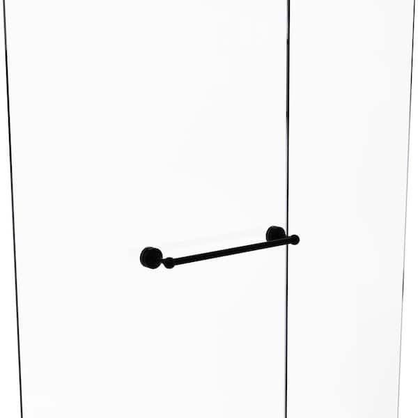 Allied Brass Waverly Place 18 in. Over-the-doorShower Door Towel Bar in Matte Black