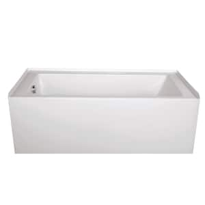 Shannon 66 in. Acrylic Rectangular Drop-in Left Drain Soaking Tub in White