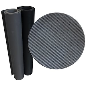 Fine-Ribbed Rubber Flooring Dark Gray 36 in. W x 60 in. L Rubber Flooring (15 sq. ft.)