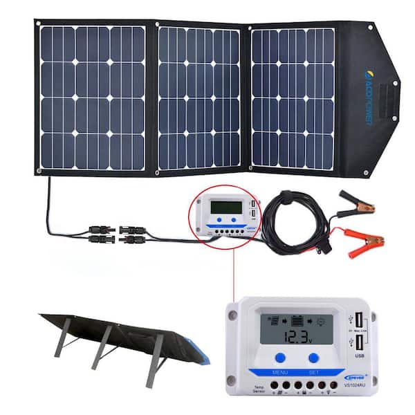 ACOPower 120-Watt Foldable Suitcase OffGrid Solar Panel Kit