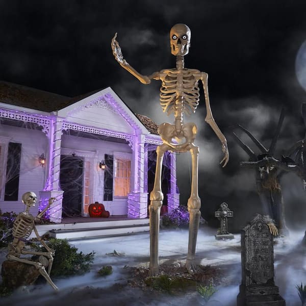 12 ft. Grave & Bones Giant-Sized Skelly with LifeEyes™ LCD Eyes H5