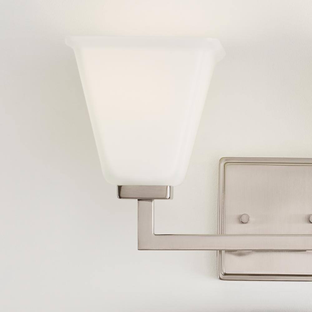 Ellis Harper Brushed Nickel 2-Light Vanity with Etched Glass