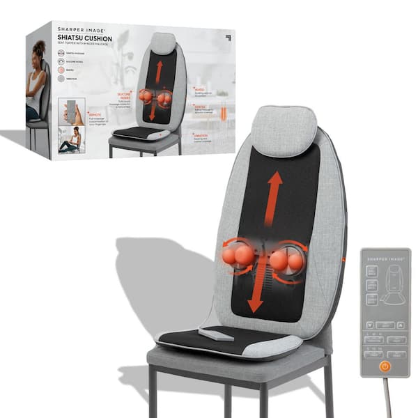 Sharper Image 3- Speed Massager Seat Topper 4-Node Shiatsu with Heat