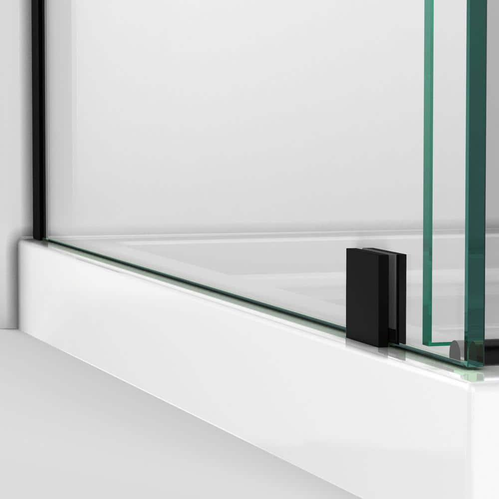 Enigma Air 76" Frameless Sliding Shower Door in Matte Black