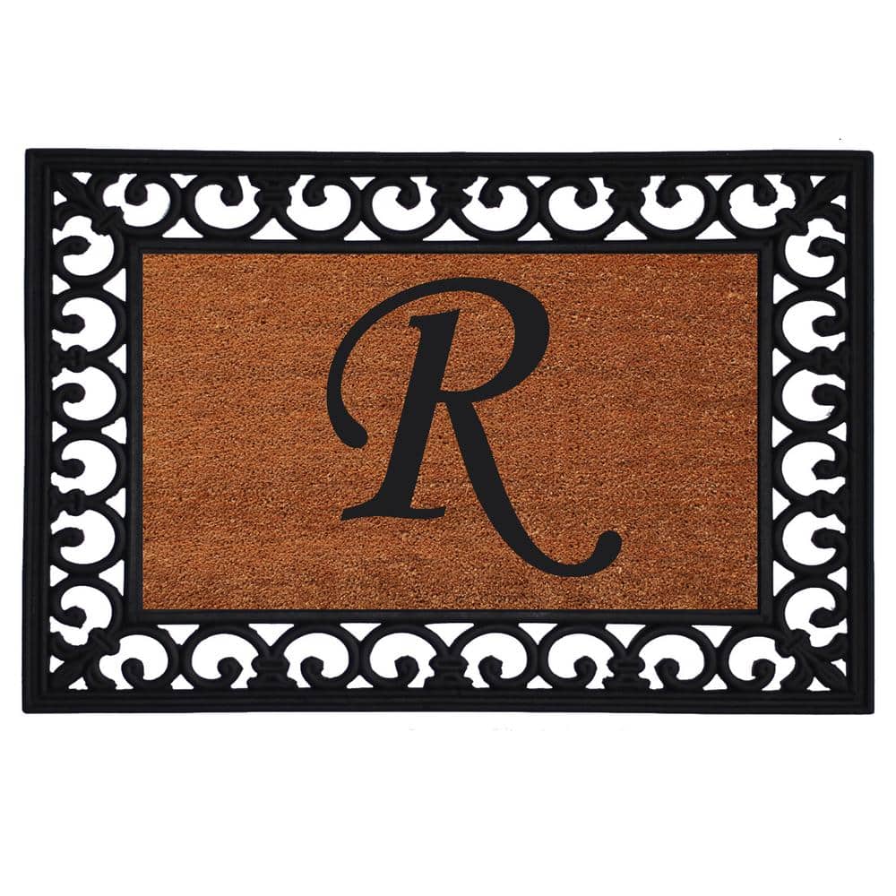 Monogram Insert Door Mat 19 in. x 25 in. (Letter R)