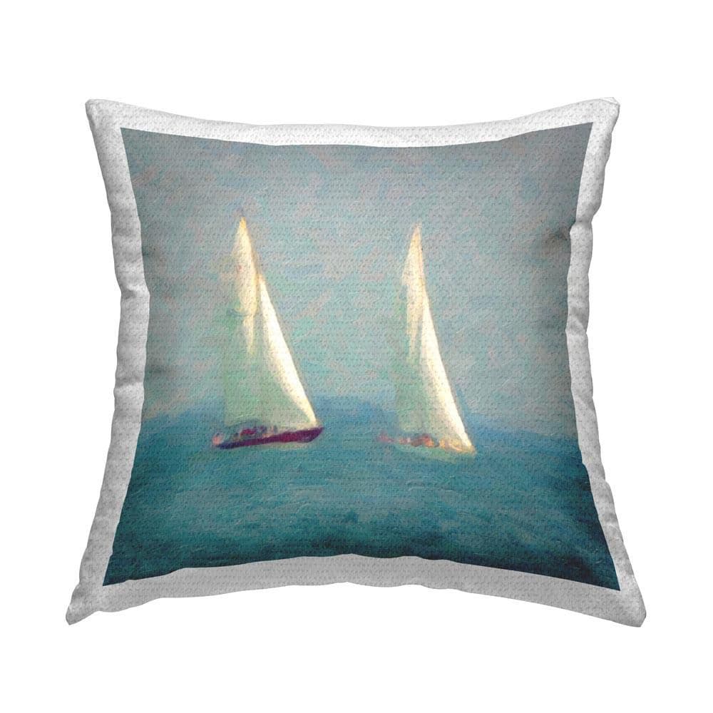 Stormy Sailboat Seascape Outdoor Printed Throw Pillow by GraffiTee Studios price history on PriceWatchPro