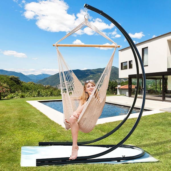 AURA OUTDOOR 44 in. Hammock Hanging Chair Swing Seat Capacity 300