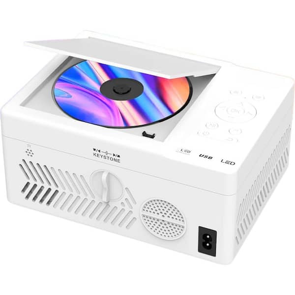 1280 x 720 Bluetooth Mini Projector with DVD Player Built in for Outdoor Movies, Compatible with Phone/PC/HDMI/USB/TF
