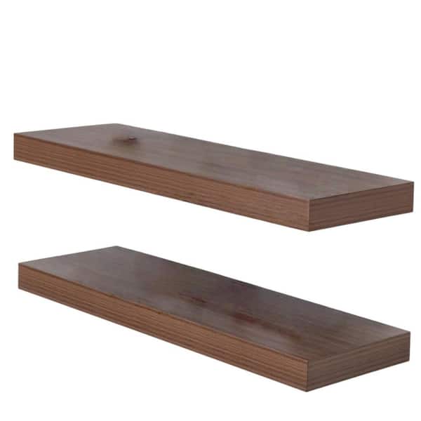 36 in.W x 11.6 in.D Deep Walnut Floating Shelves Rustic Wood Shelves for  Living Room Bathroom Room Kitchen,2 Pack
