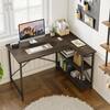 Bestier 47 in. Small L-Shaped Computer Desk with Storage Shelves Brown BEST-1298-D31BRN