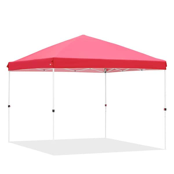 OVASTLKUY 10 ft. X 10 ft. Folding Outdoor Canopy Red