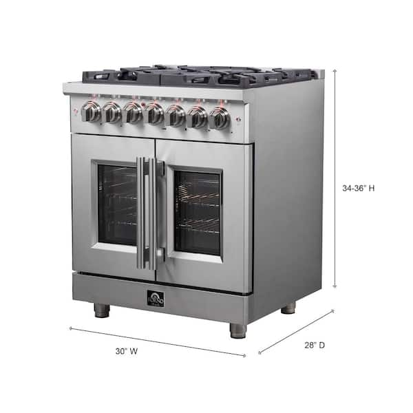 FORNO 30 240V Dual Fuel Electric Oven Gas Surface Range - FFSGS612530