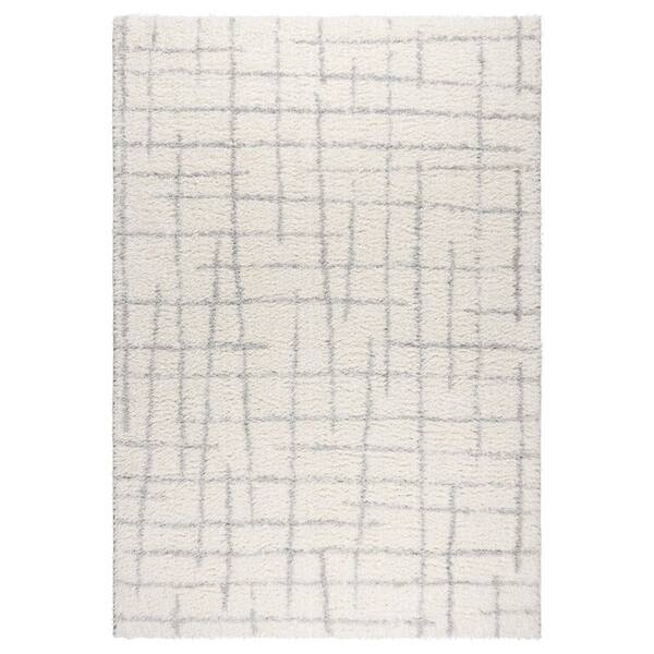 Gertmenian Holmby Benson Ivory/Gray 9 ft. x 13 ft. Abstract Shag Indoor Area Rug