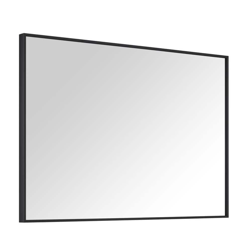 Sonoma 39" x 28" Matte Black Rectangular Bathroom Vanity Mirror