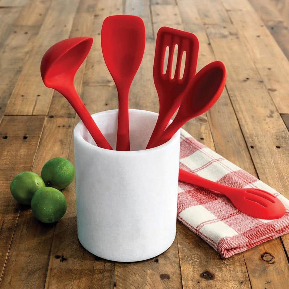 Red Silicone 5-Piece Cooking Utensil Set