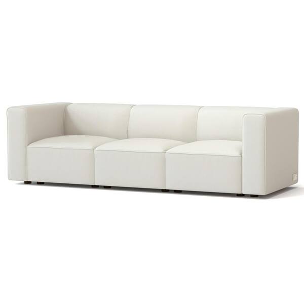 Coddle Node 91 6 In Sand Fabric 3 Seater Tuxedo Sofa With Square Arms