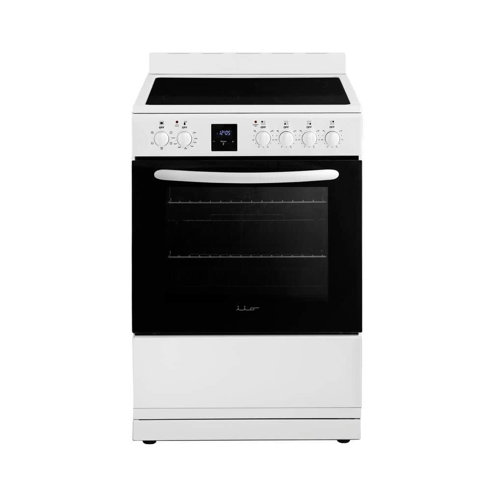 iio Professional Series 24 in. 4 Elements Built In Electric Range in White with Convection Oven