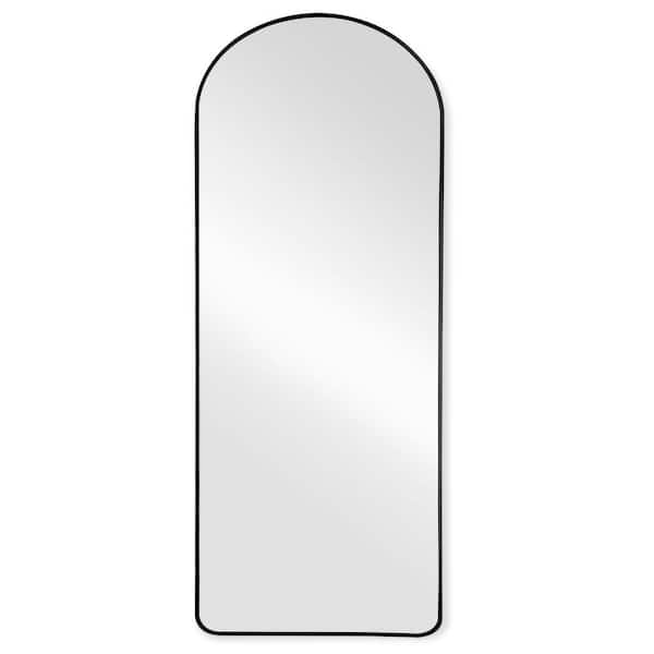 Dovelina 24 in. W x 71 in. H Modern Full Length Arched Framed Wall Bathroom Vanity Mirror in Black