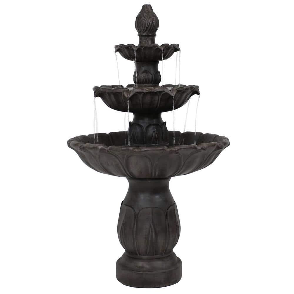 UPC 819804010067 product image for 3-Tier Dark Brown Classic Tulip Lightweight Outdoor Tiered Fountain | upcitemdb.com
