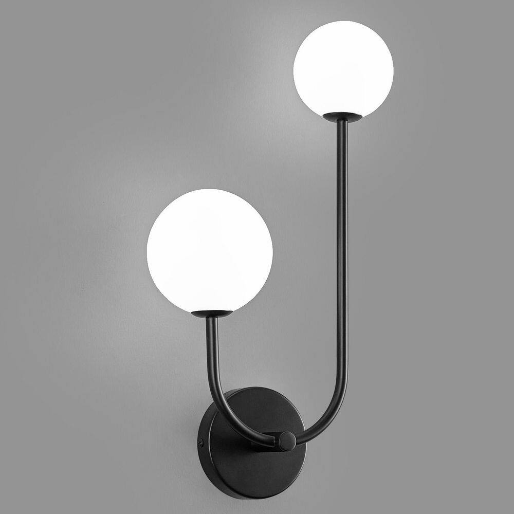 HomeLighting 10.03 in. 2-Light Black 1-Pack Glass Vintage Handmade Wall Light Black Wall Sconces Fixture for Bedroom price history on PriceWatchPro