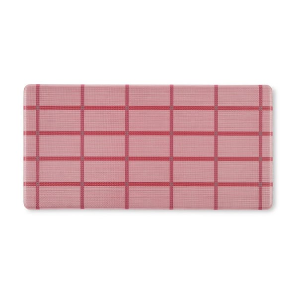 TOWN & COUNTRY LIVING Basic Comfort Plus Windowpane Plaid Red 18 in. x 39 in. Anti Fatigue Mat