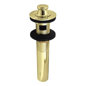 17-Gauge Lift and Turn Bathroom Sink Drain, Polished Brass with Overflow