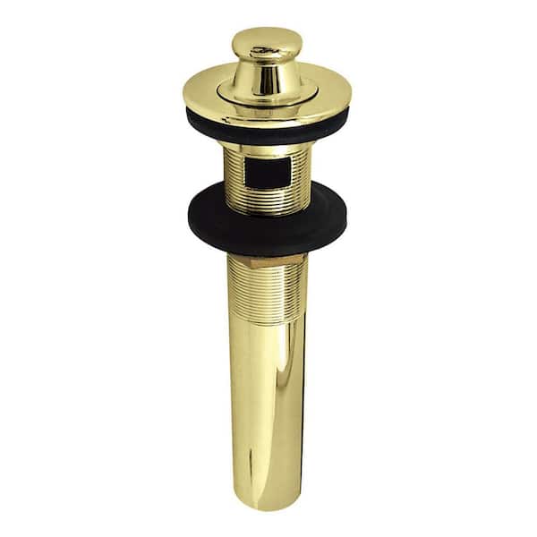 Kingston Brass 17-Gauge Lift and Turn Bathroom Sink Drain, Polished Brass with Overflow