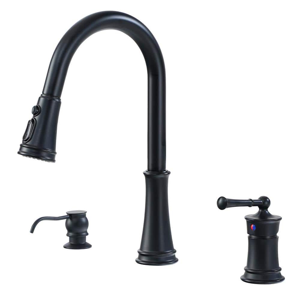 1.8 GPM Single Handle Pull Down Sprayer Kitchen Faucet with Soap Dispenser 