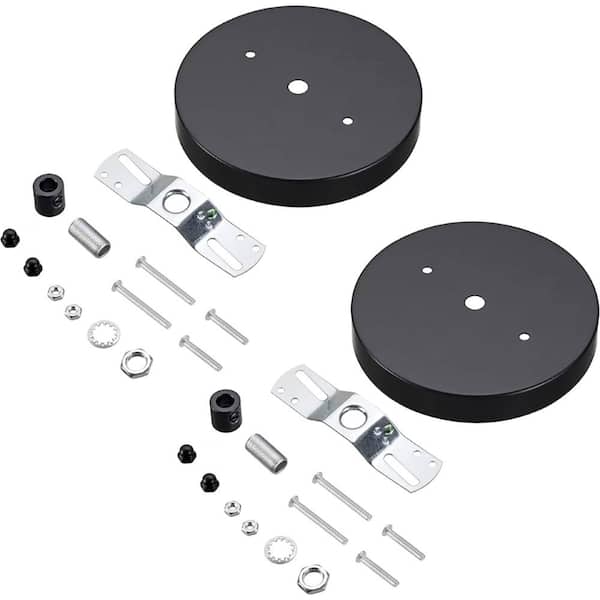Unbranded 4-3/4 in. Dia and 7/16 in. Center Hole Matte Black Finish Chandelier Fixture Canopy Kit (2-Pack)